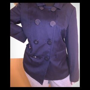 Victor Alfaro Double Breasted Navy Blue Jacket